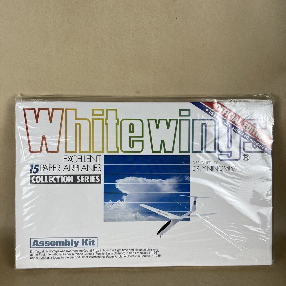 NOS 1986 Whitewings Official Edition Paper Airplane Dr. Y. Ninomiya Collection